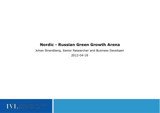 Nordic - Russian Green Growth Arena