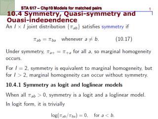 10.4 Symmetry, Quasi-symmetry and Quasi-independence