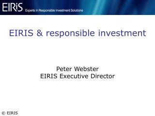 EIRIS & responsible investment