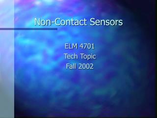 Non-Contact Sensors