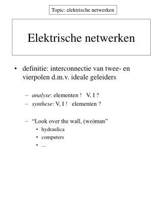 Elektrische netwerken