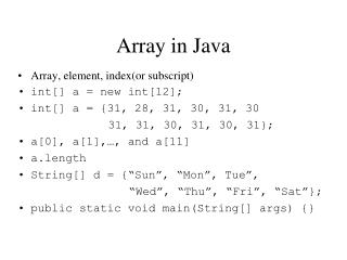 Array in Java