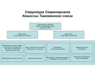 Структура Секретариата Комиссии Таможенного союза