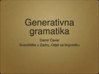 Generativna gramatika