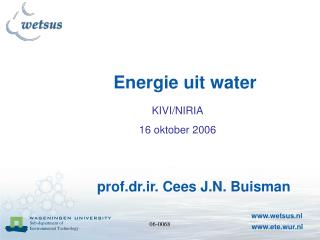 Energie uit water