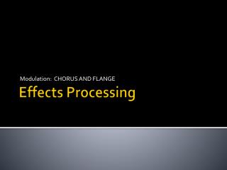 Effects Processing