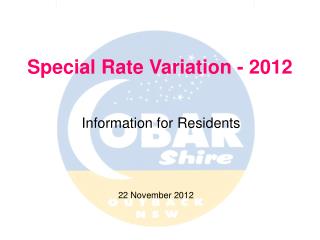 Special Rate Variation - 2012