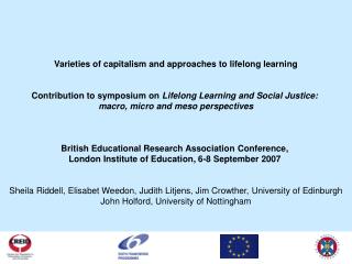 Varieties of capitalism and approaches to lifelong learning