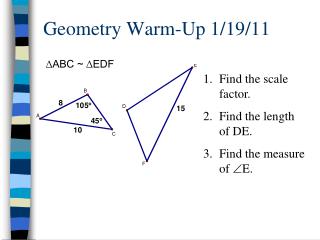 Geometry Warm-Up 1/19/11