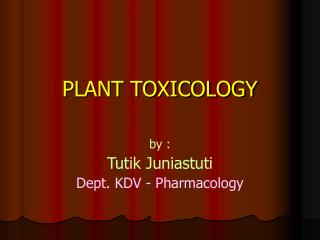 PLANT TOXICOLOGY