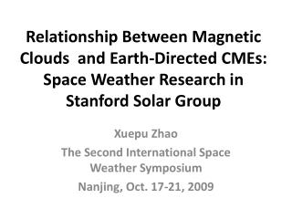 Relationship Between Magnetic Clouds and Earth-Directed CMEs: Space Weather Research in Stanford Solar Group