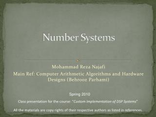 Number Systems