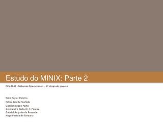 Estudo do MINIX: Parte 2
