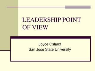 LEADERSHIP POINT OF VIEW