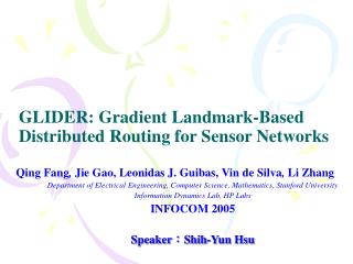 GLIDER: Gradient Landmark-Based Distributed Routing for Sensor Networks
