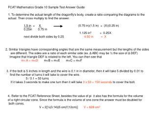 FCAT Mathematics Grade 10 Sample Test Answer Guide