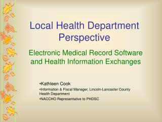 Local Health Department Perspective