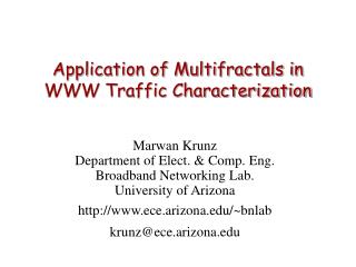 Application of Multifractals in WWW Traffic Characterization