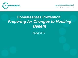 Homelessness Prevention: Preparing for Changes to Housing Benefit
