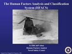 The Human Factors Analysis and Classification System HFACS