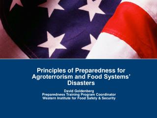 David Goldenberg Preparedness Training Program Coordinator