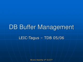 DB Buffer Management