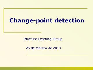 Change-point detection