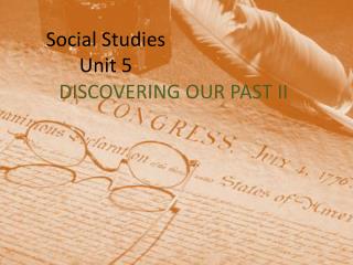 Social Studies Unit 5
