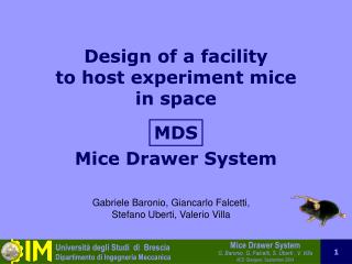 Design of a facility to host experiment mice in space