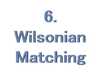6. Wilsonian Matching
