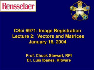 CSci 6971: Image Registration Lecture 2: Vectors and Matrices January 16, 2004