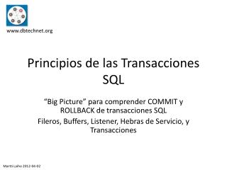 Principios de las Transacciones SQL