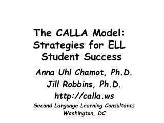 The CALLA Model: Strategies for ELL Student Success