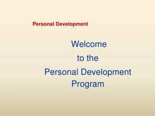Personal Development