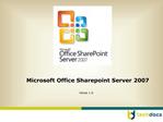 Microsoft Office Sharepoint Server 2007