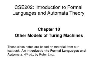 CSE202: Introduction to Formal Languages and Automata Theory