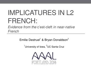 Implicatures in L2 French: