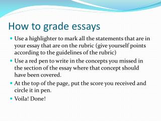 How to grade essays