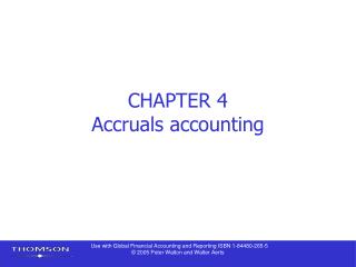 CHAPTER 4 Accruals accounting