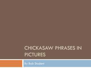 CHICKASAW PHRASES IN PICTURES