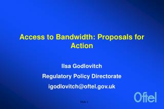 Access to Bandwidth: Proposals for Action