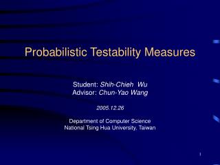 Probabilistic Testability Measures