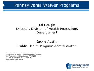 Pennsylvania Waiver Programs