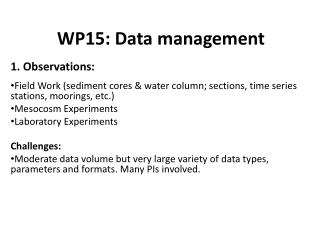 WP15: Data management