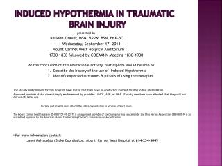 Induced Hypothermia In Traumatic Brain Injury