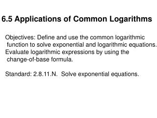 6.5 Applications of Common Logarithms
