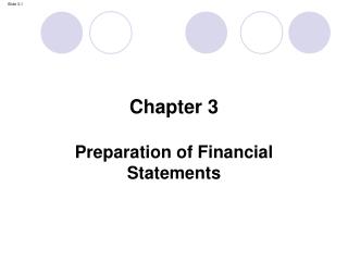 Chapter 3 Preparation of Financial Statements