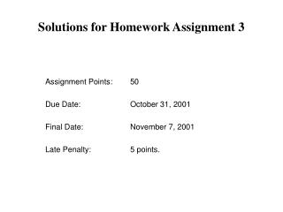 Solutions for Homework Assignment 3