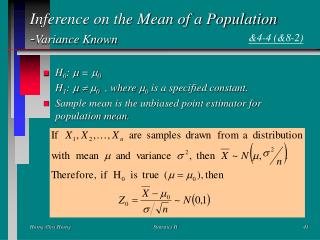 Inference on the Mean of a Population - Variance Known
