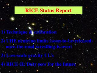 RICE Status Report